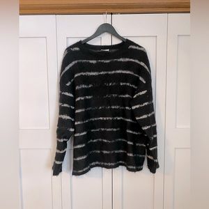 Saint Laurent Interrupted Stripe Mohair Sweater